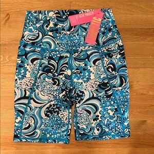 Lilly Pulitzer Blue and Black Patterned Bike Shorts